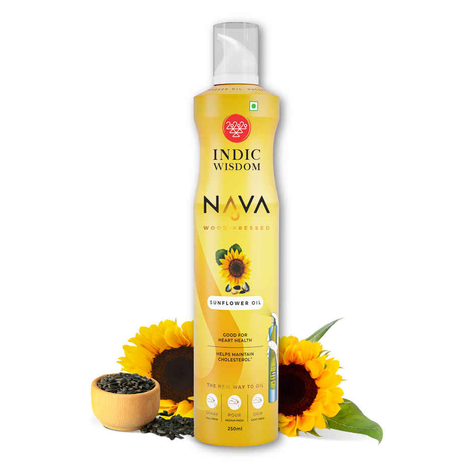 Indic Wisdom Nava Spray | Sunflower Wood Pressed Oil | Spray for cooking
