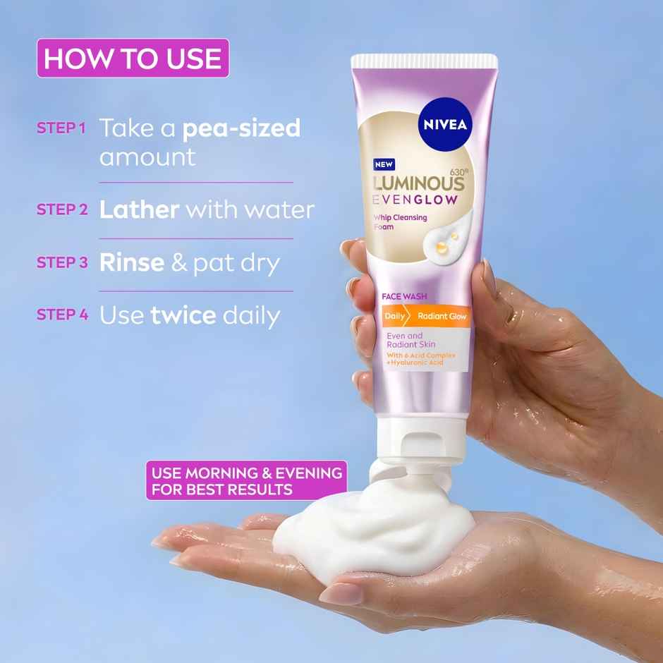Nivea Luminous Even Glow Whip Foam Face Wash