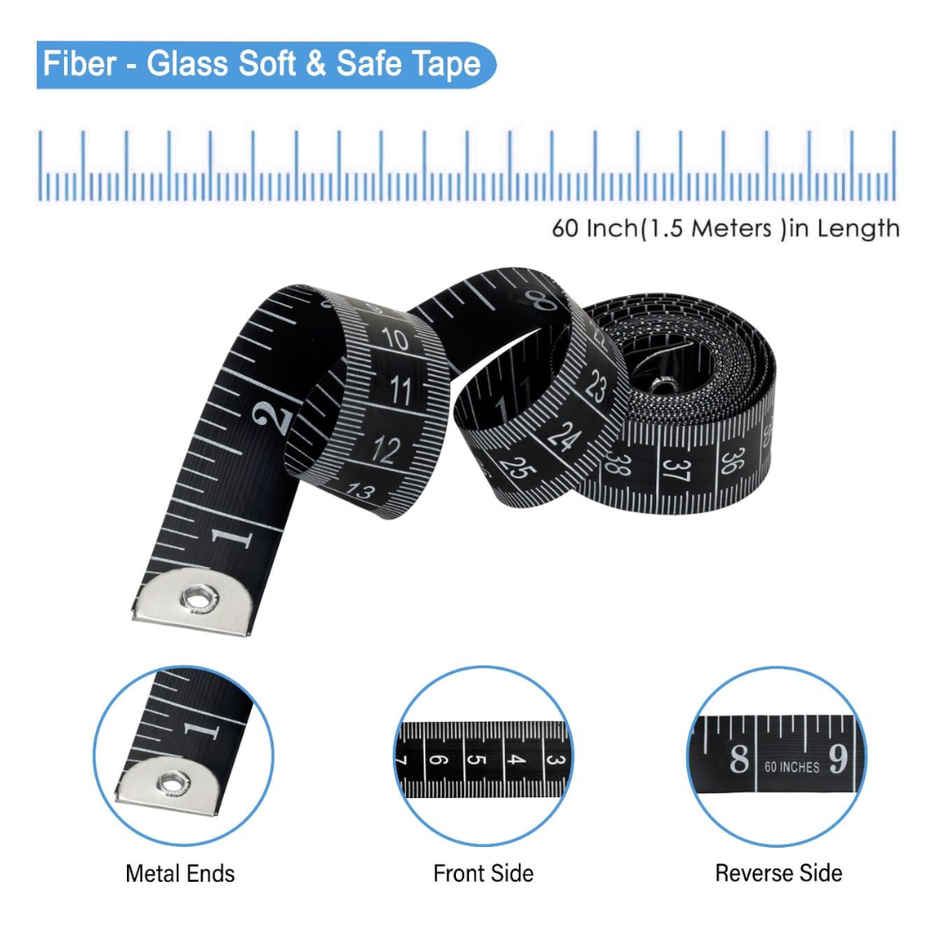SE7EN PVC Premium Measure Tape For Cloth, Body Measurements & Tailoring - 1.5 m