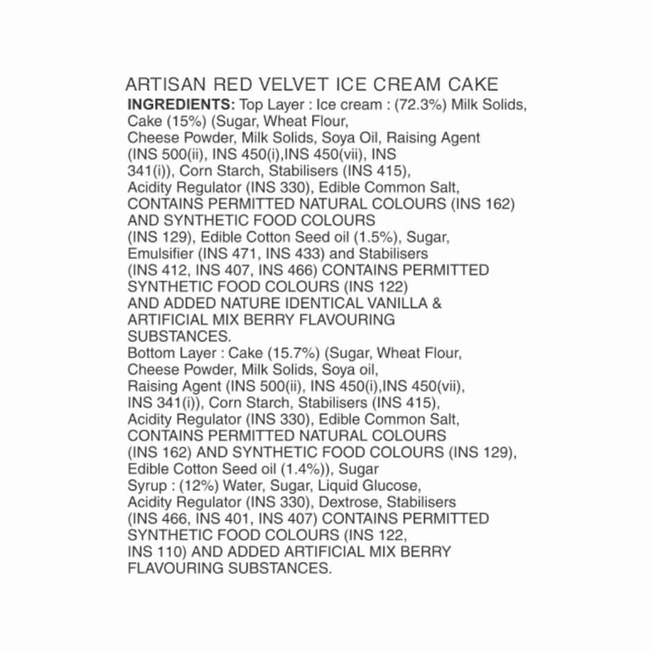 Vadilal Red Velvet Ice Cream Cake