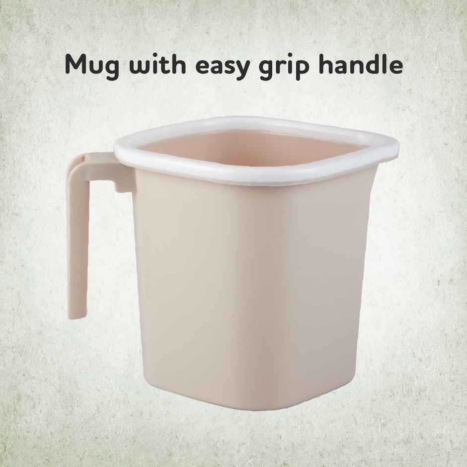 Ratan Plasticware Premia Bath Mug | 1.5 L | Desert Rose | Pack Of 1