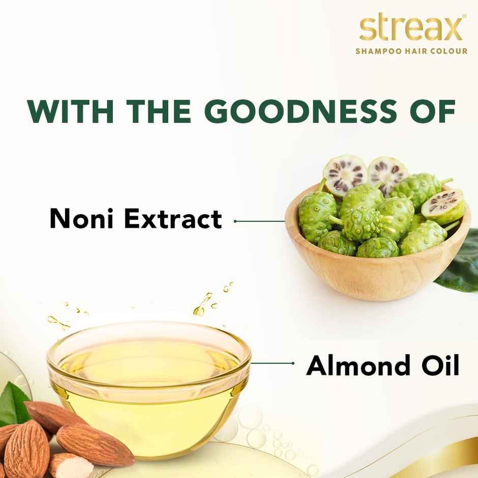 Streax Insta Shampoo Hair Colour - Natural Black, Easy Diy- Squeeze Pack