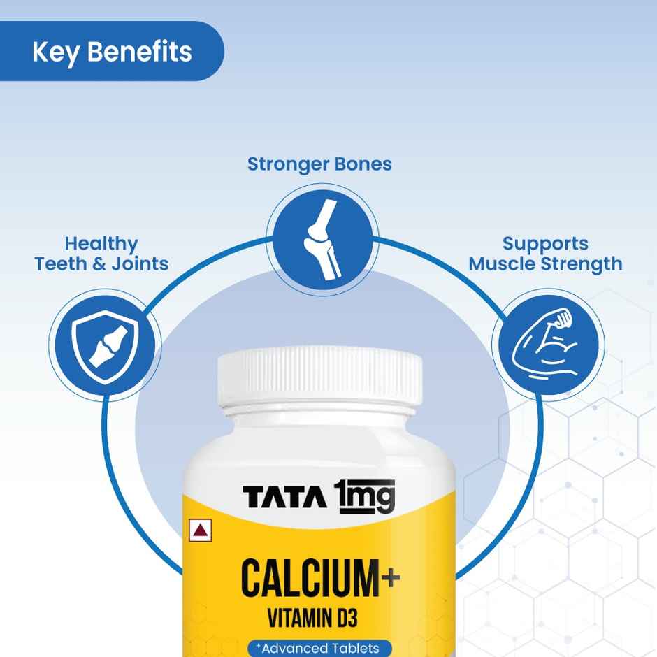 Tata 1mg Calcium Vitamin D3 Tablet Pack Of 90