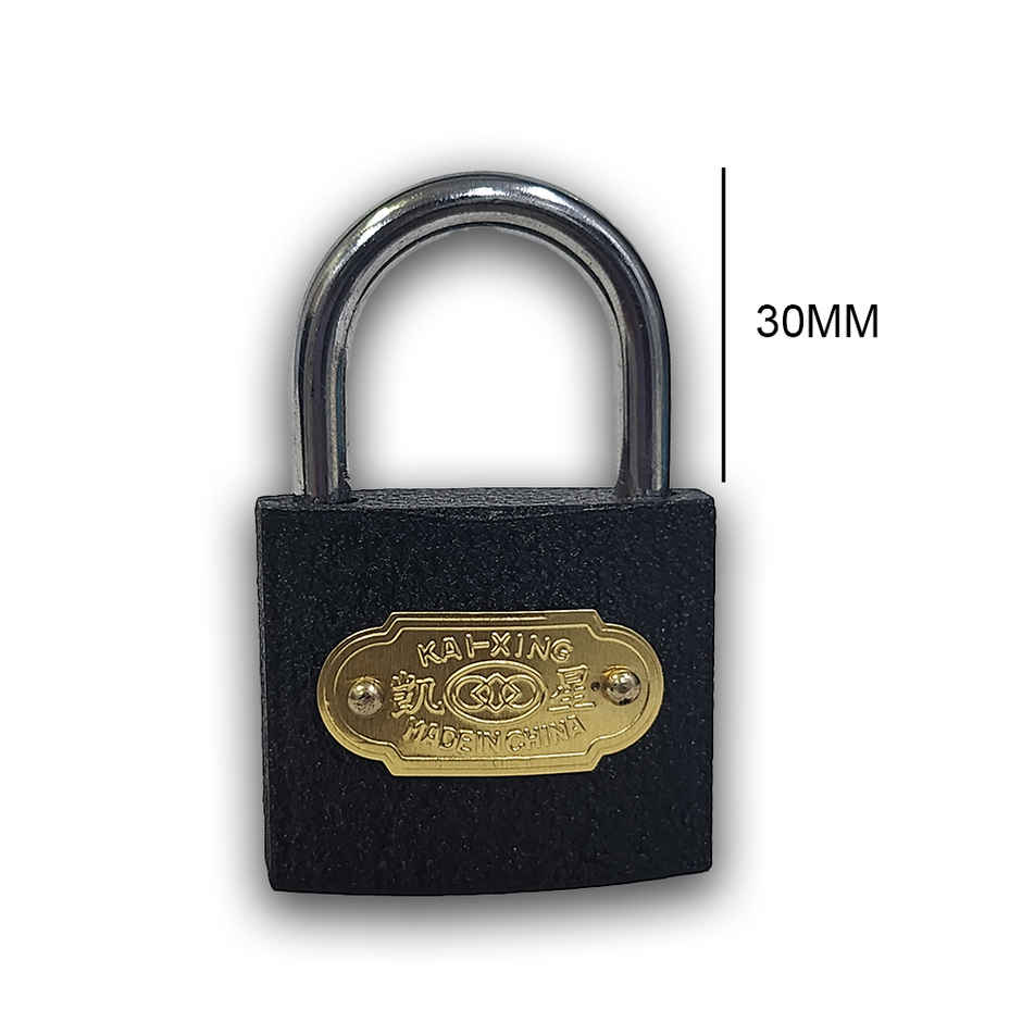 Chrome 30Mm Pad Lock Black