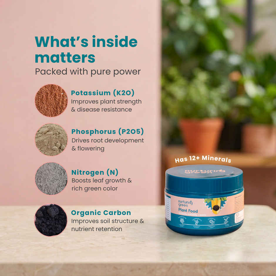 Nurturing Green - Plant Food | 100gm | Growth Supplement | Fertillizer for Soil and Plant Care