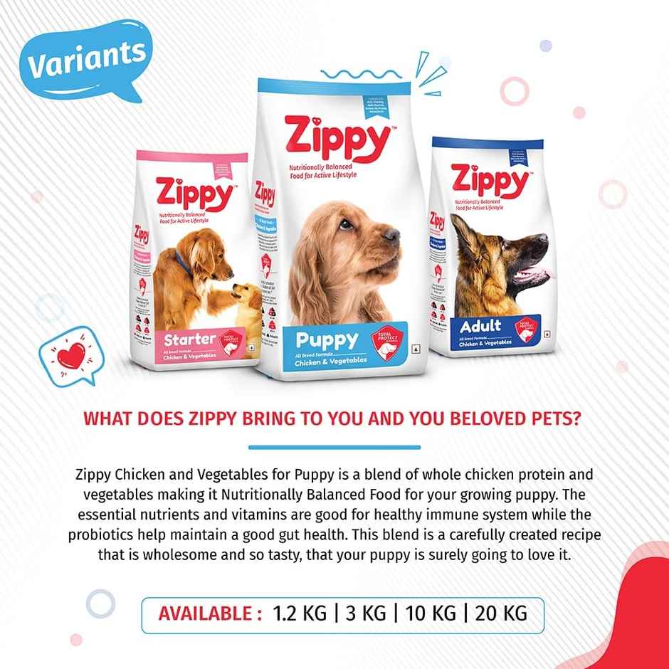 Zippy Puppy Dry Dog Food | Chicken - Vegetables | Nutritionally Balanced | Vitamins