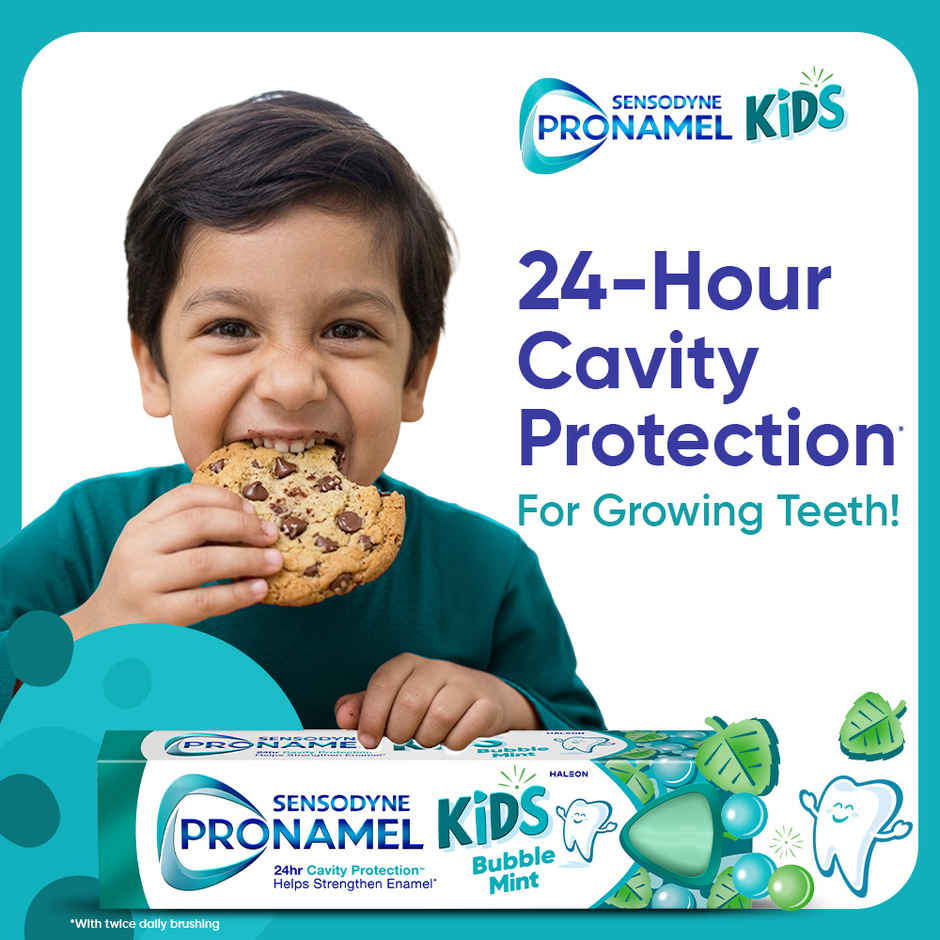 Sensodyne Pronamel Kids Toothpaste, 24Hr Cavity Protection, for 2+ Yrs (Bubble Mint Flavour)