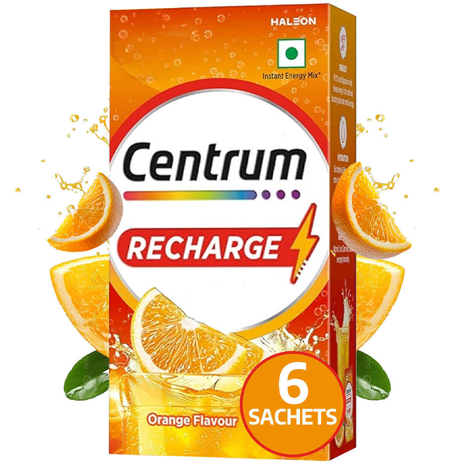 Centrum Recharge - Energy Drink Mix with Electrolytes, Vitamins & Minerals - Pack of 6 Sachets