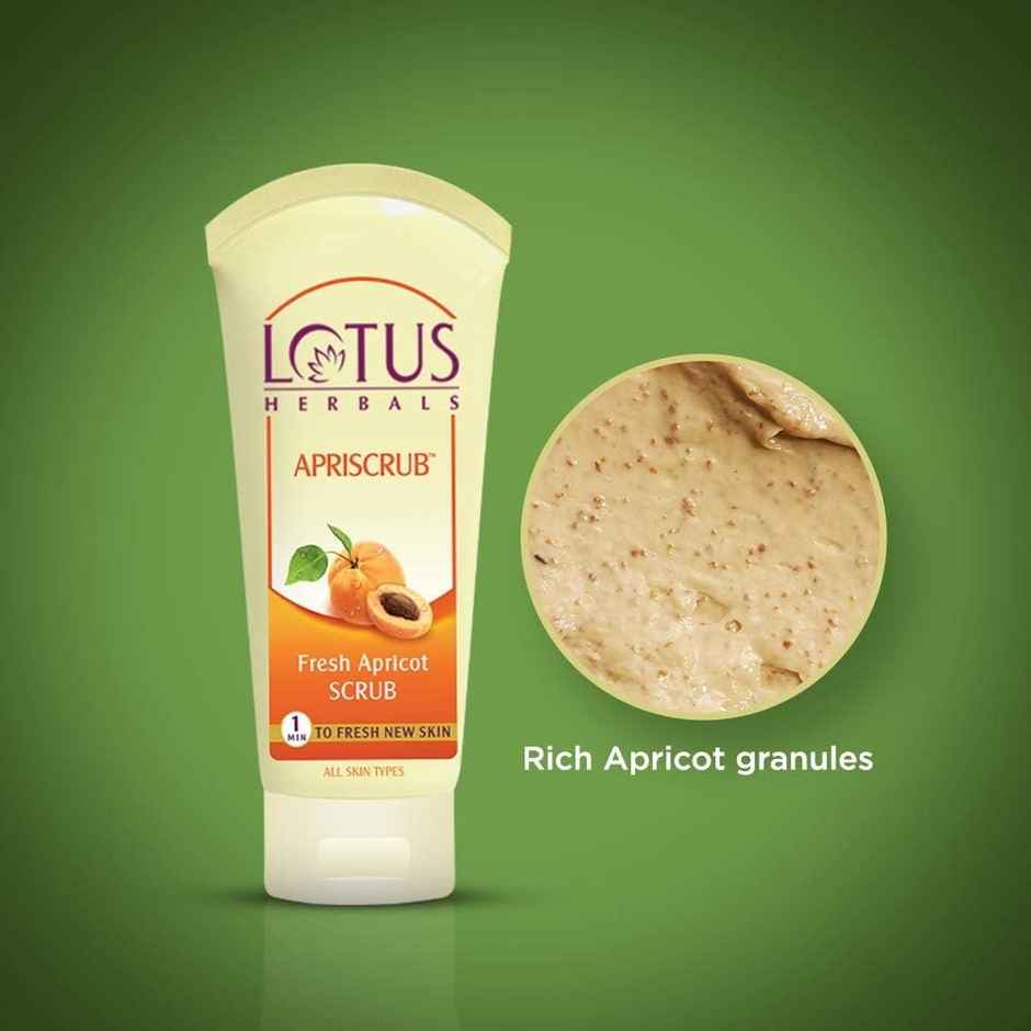 Lotus Herbals Apriscrub Fresh Apricot Scrub Natural Exfoliating Face Scrub For All Skin Types