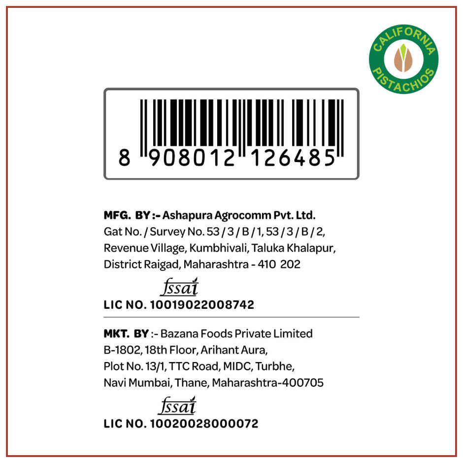 Bazana Premium Roasted Salted California Pistachios