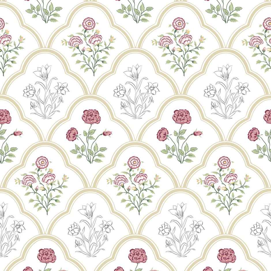 Haus & Kinder Serenity King 100% Cotton Floral Bedsheet | Rose White | 108 x 108 in