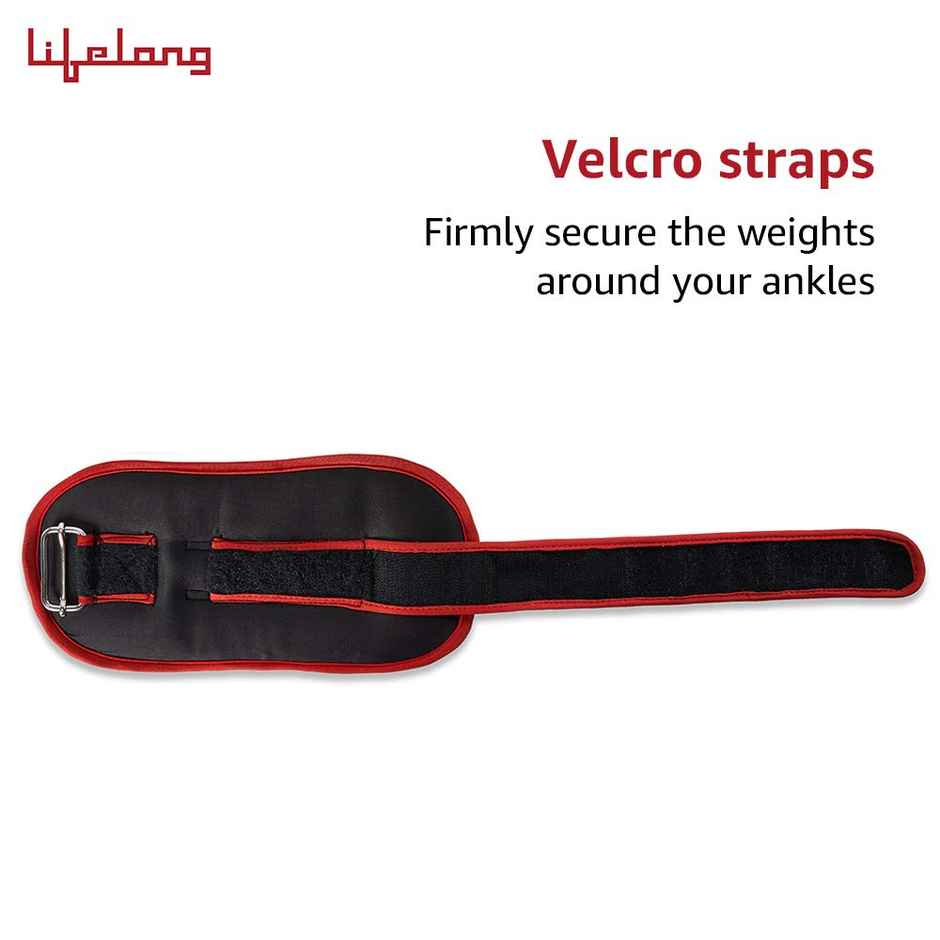 Lifelong Adjustable Ankle Weight for Running, Jogging, Cycling, Sand Filled 0.5 Kg and 1 Kg (Pair)