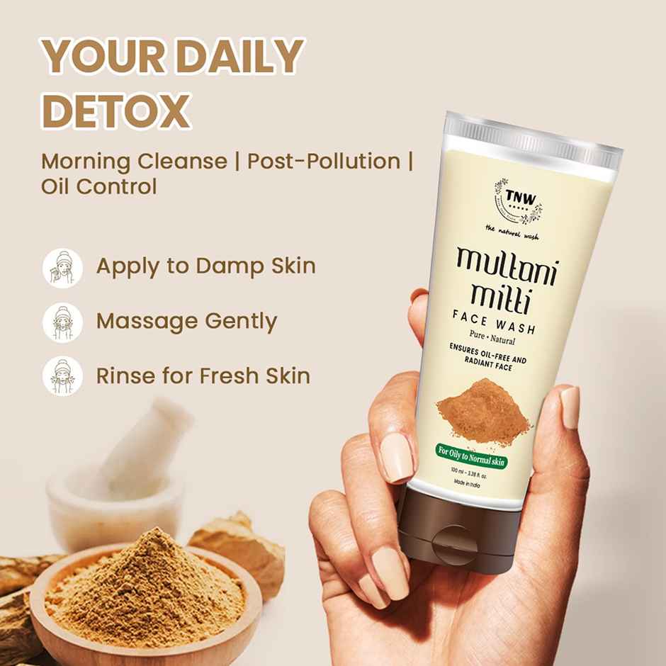 TNW The Natural Wash Multani Mitti Face Wash for Removing Pigmentation, Controls Acne & Excess Oil Combo