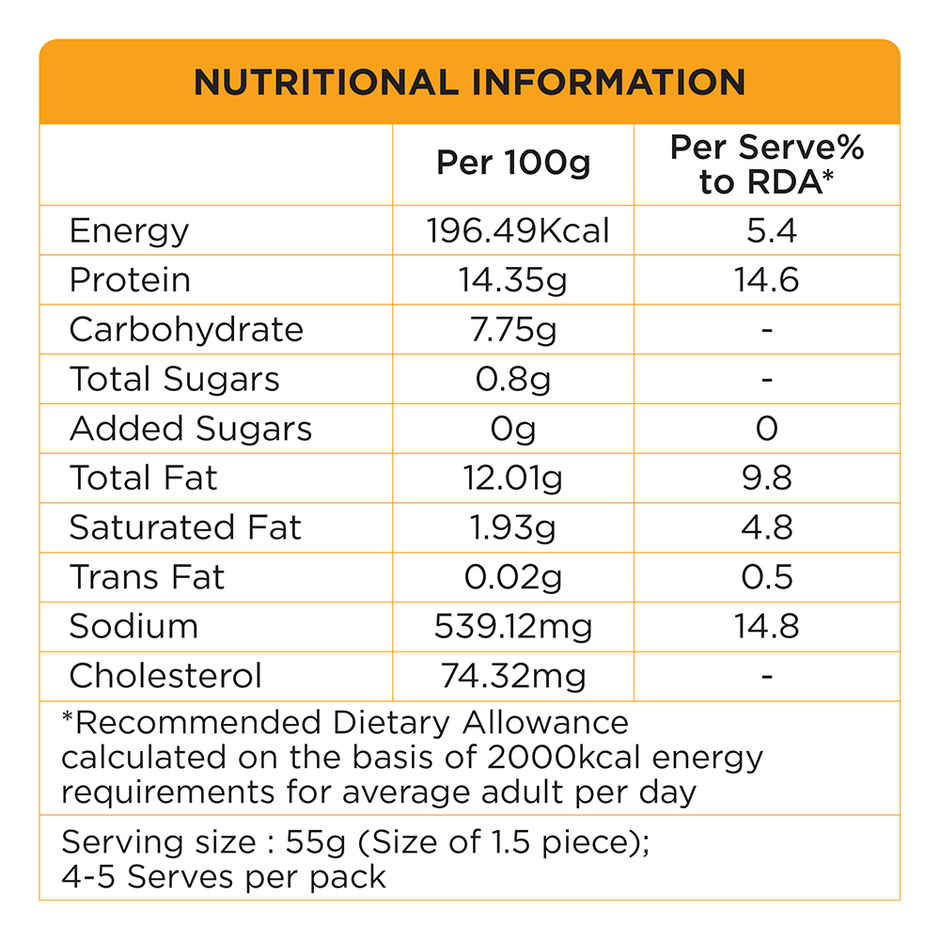 Prasuma Chicken Cheese & Chilli Sausage, 250g | Real Cheddar Cheese | Best Cuts | Fresh Chicken