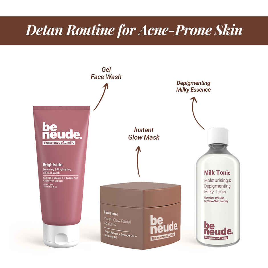 Be Neude Instant Facial Face Mask With Yogurt & Orange Oil For Pore-Smooth, De-Tanned Skin
