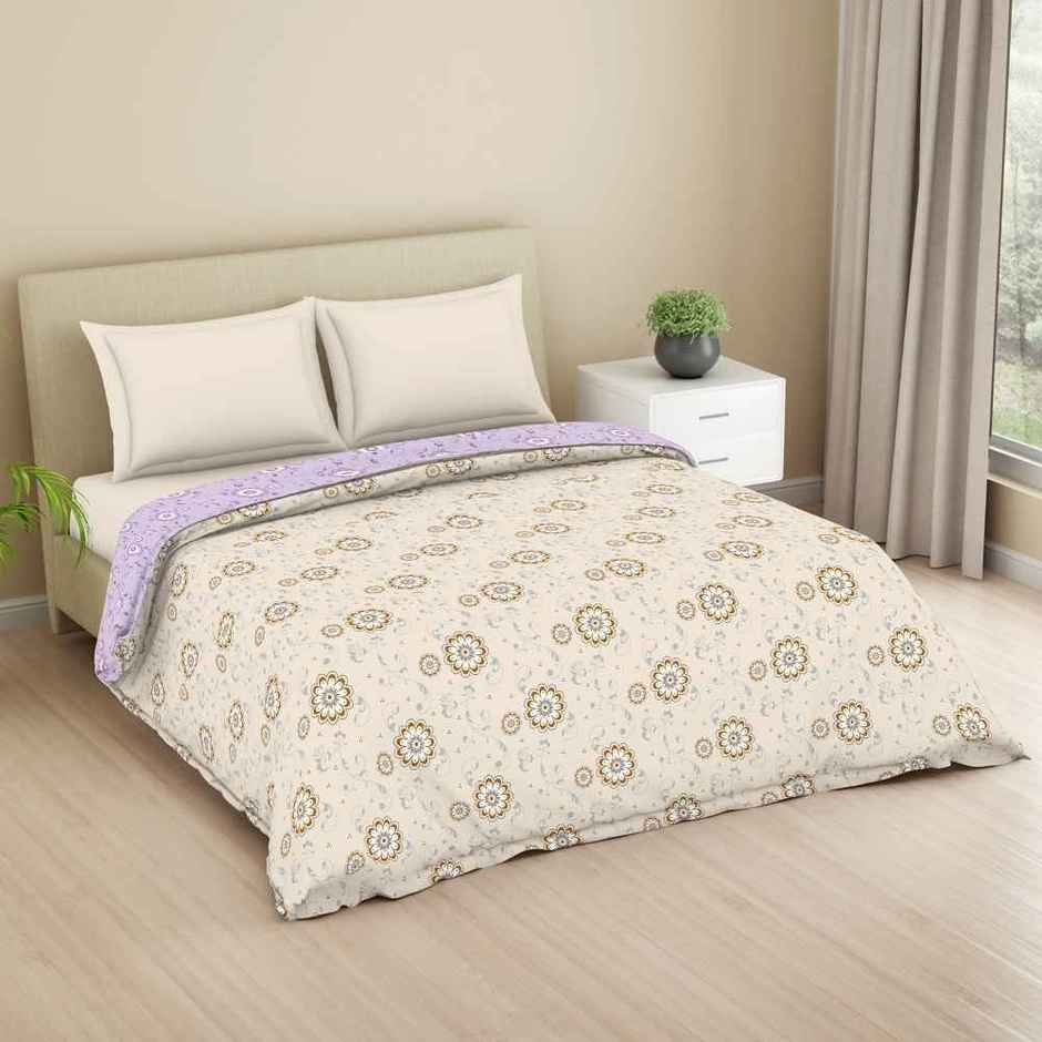 WELSPUN Microfiber Lume Quilt Double 110 GSM Polyster, Easy Care | Almond - 200 x 220 cm