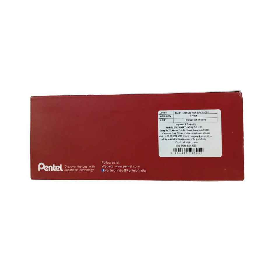 Pentel BL407 Energel Metal Single Box Gold Body Blue Ink