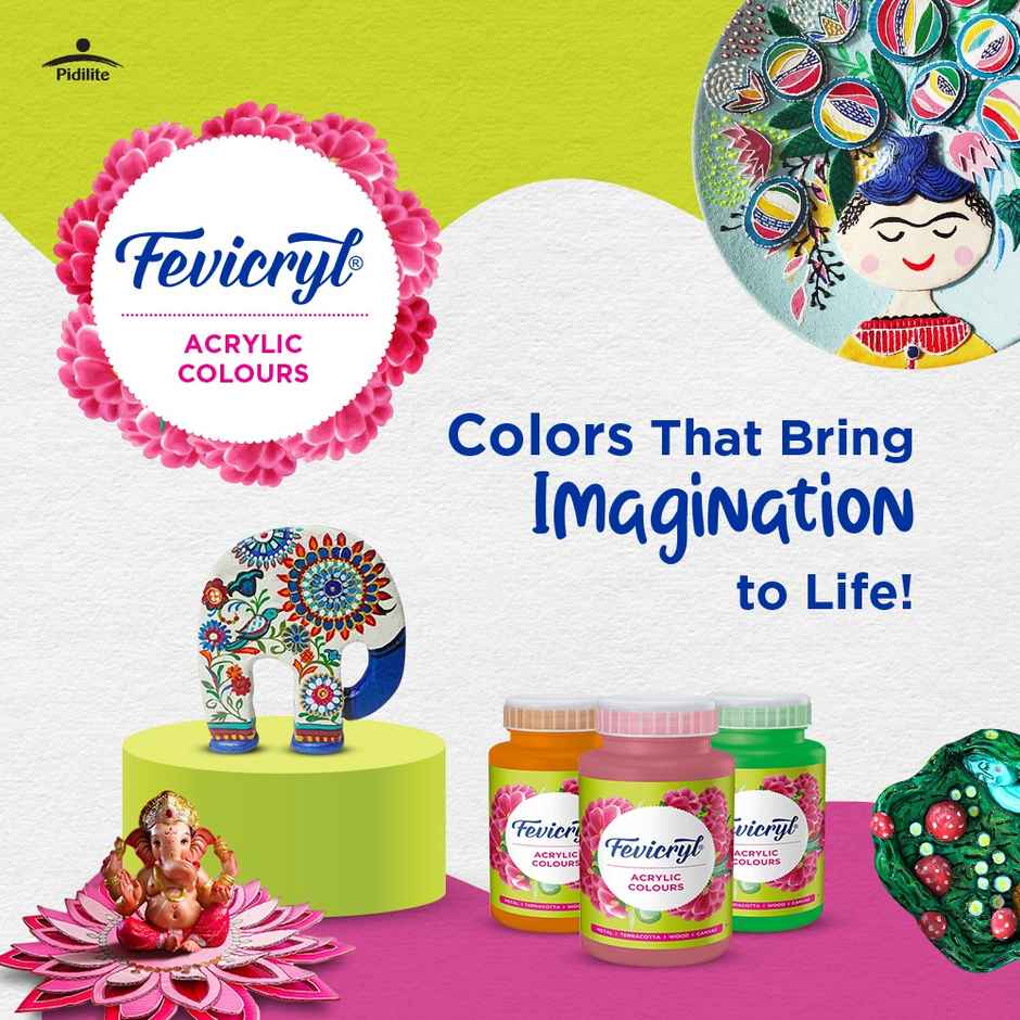 Fevicryl Acrylic Colour Black | Art and Craft Multi Surface Paint