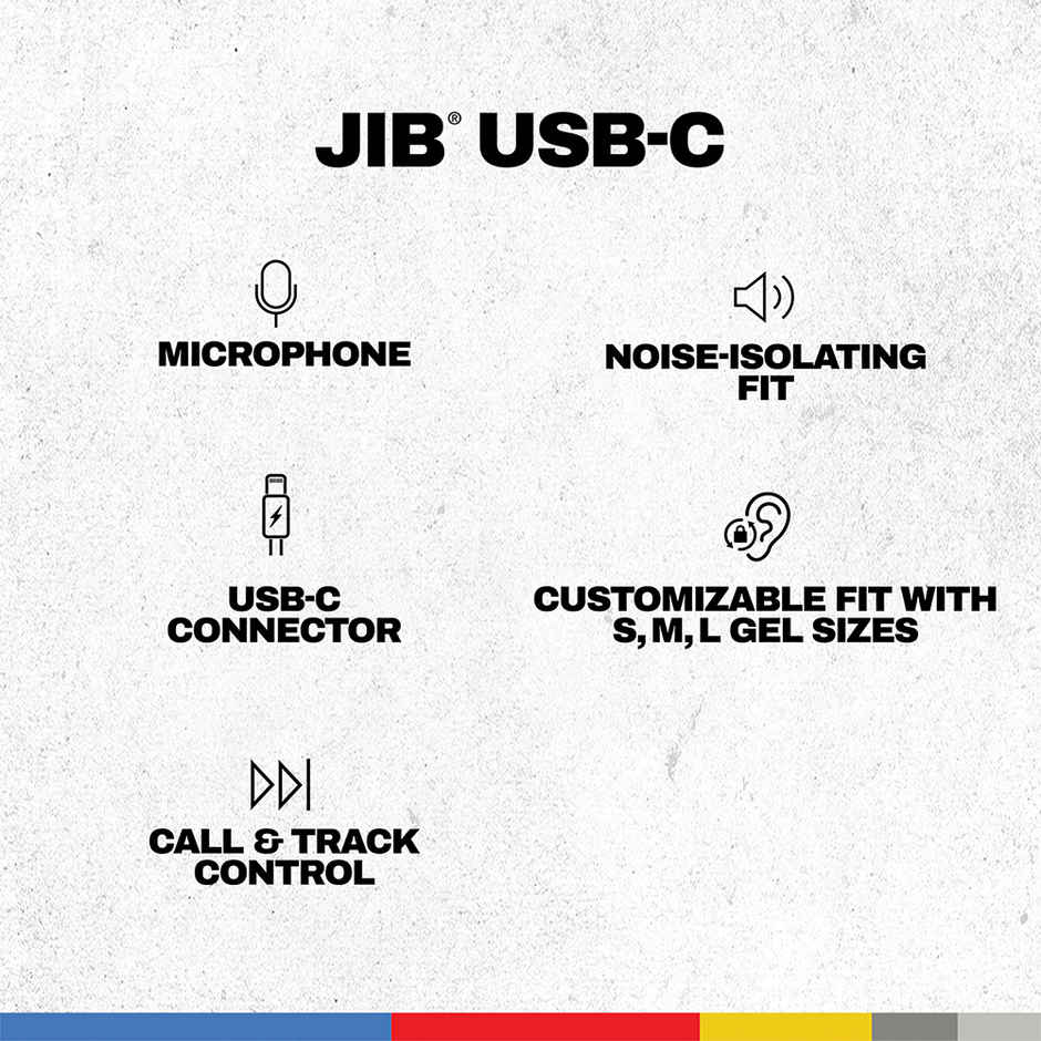 Skullcandy Jib USB-C Wired Earbuds with Noise Isolating Fit | Built-in Microphone Call - Plasma
