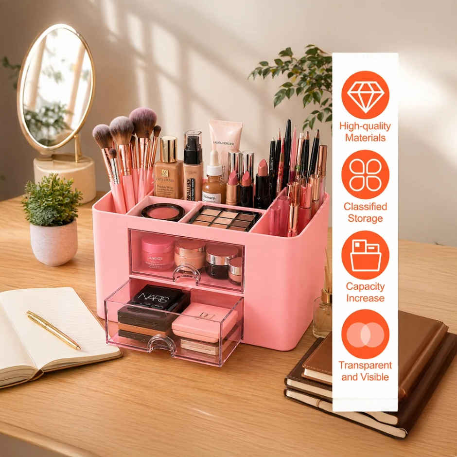 Zedak ABS Plastic Makeup Organizer | Pink