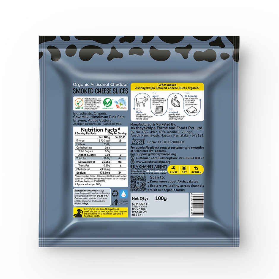 Akshayakalpa Organic Smoked Cheese Slices