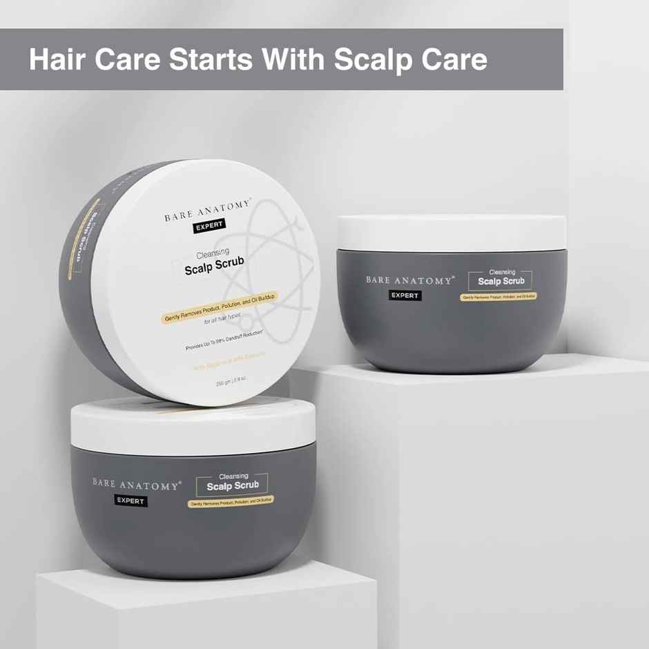 Bare Anatomy Scalp Scrub With Natural Ahas Coconut & Sugar Get Up To 99% Dandruff Reduction