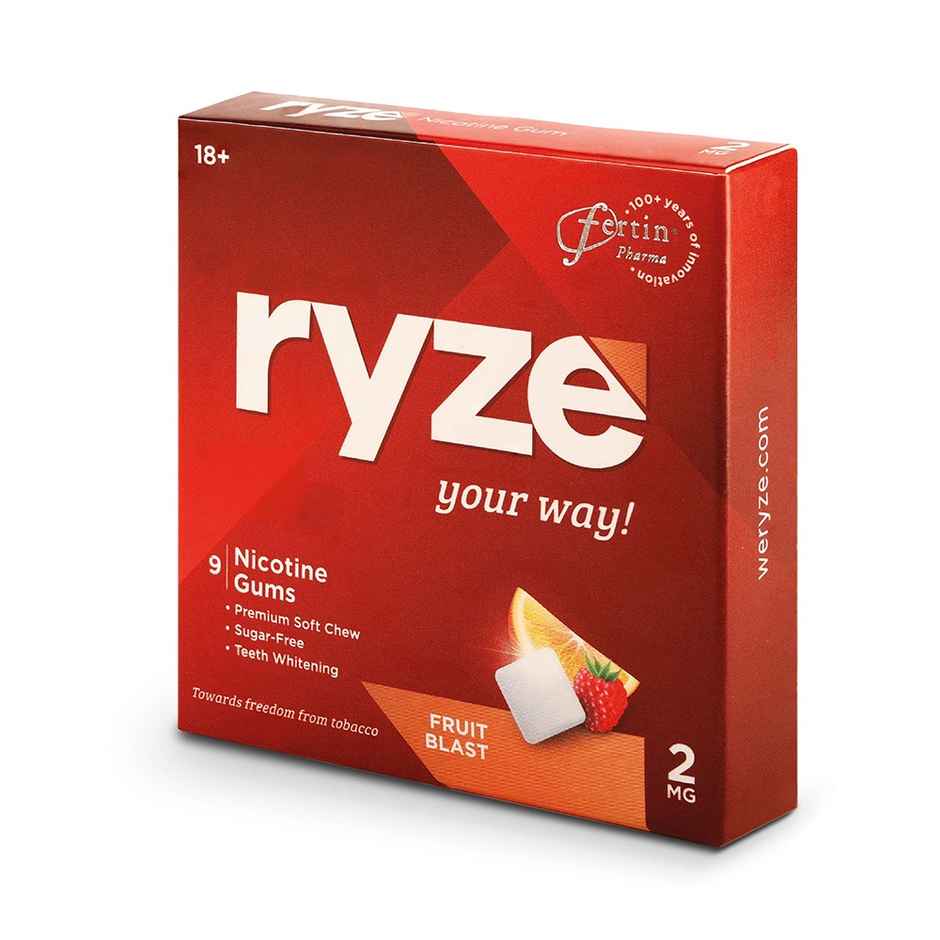 Ryze Nrt 2Mg (Fruit Blast) Nicotine Gums Single Pack - 9 Gum Blister