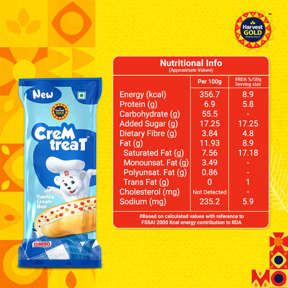 Harvest Gold Cremtreat Vanilla Cream Bun