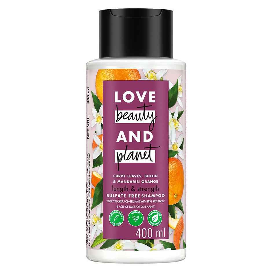 Love Beauty & Planet Curry Leaves Biotin & Mandarin Sulfate Free Shampoo For Long & Strong Hair