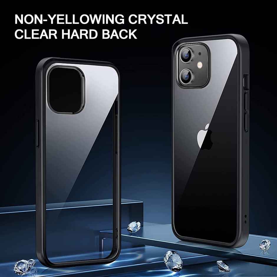 ExpressB for iPhone 12 | 12 Pro Case Cover Anti-Scratch Camera Protect PC + TPU Transparent - Black