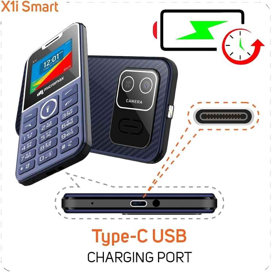 Micromax X1i Smart+ Dual Sim Keypad Mobile | 2.4" Display | 1750 mAh Battery | Blue