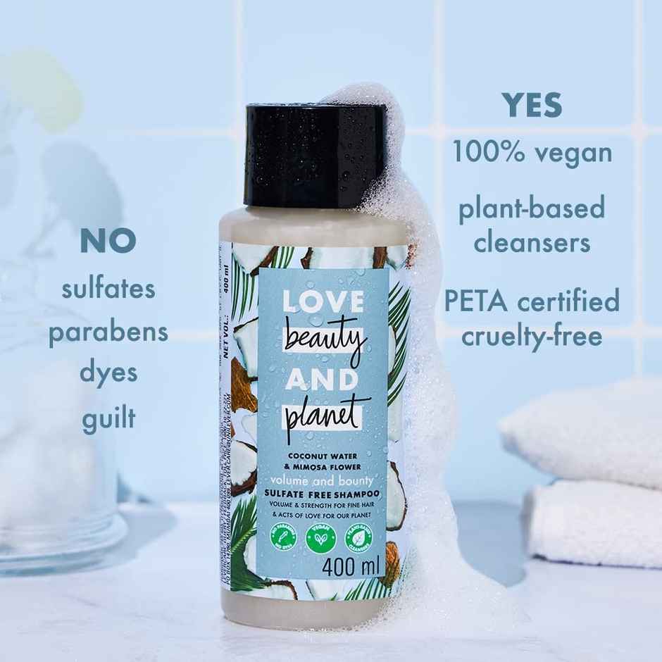 Love Beauty & Planet Coconut Water And Mimosa Flower Sulfate Free Volume And Bounty Shampoo
