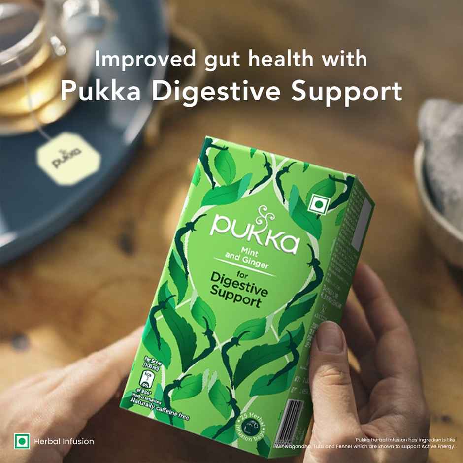 Pukka Mint and Ginger for Digestive Support I Herbal Infusion