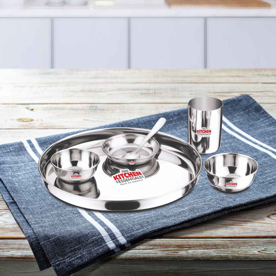Kitchen Essentials 6 Pcs Stainless Steel Dinner Set (Mirror Finish)