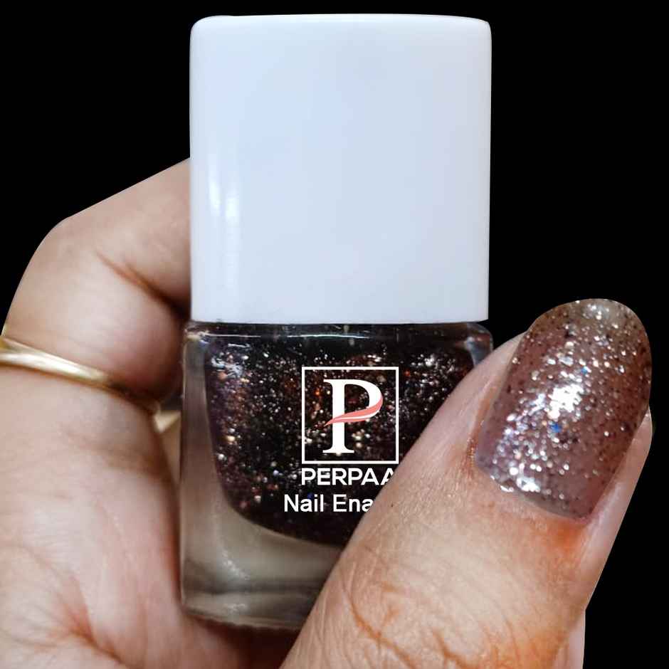 PERPAA Beauty Glitter Nail Paint | Brown Glitter