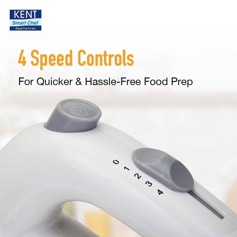 Kent 150W 16050, 5 Speed Control, Overheating Protection, Plastic Body Hand Blender (White)