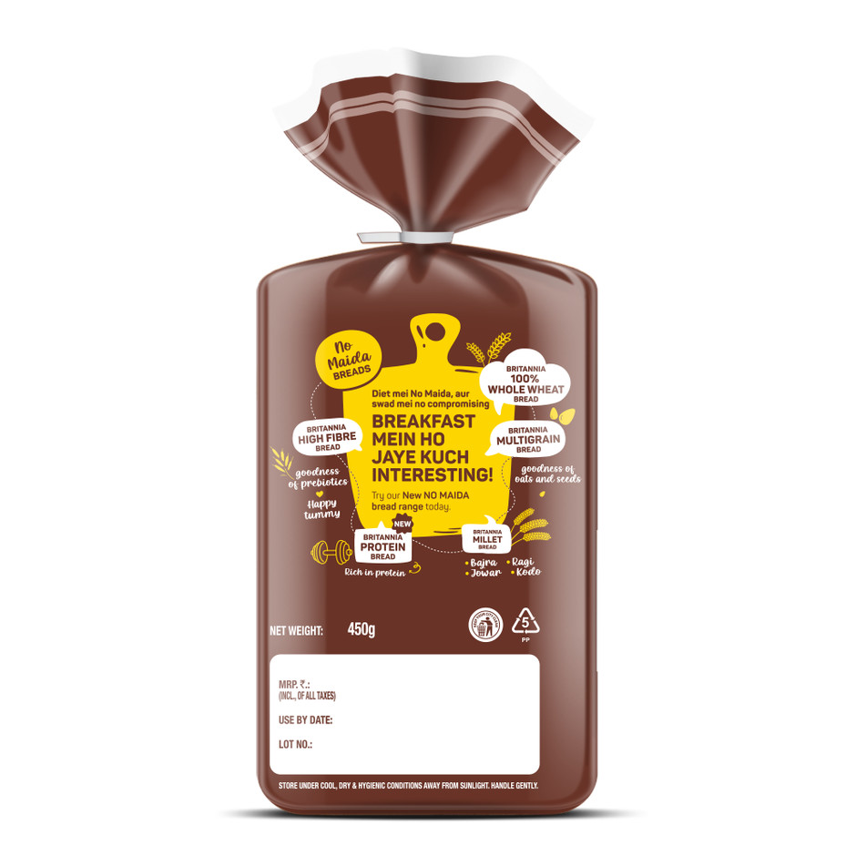 Britannia Pure Whole Wheat Bread (No Maida)