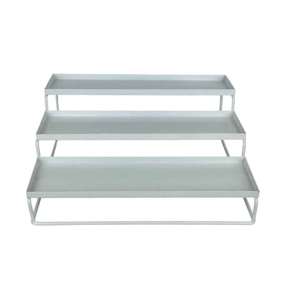 Go Hooked 3-Tier Step Standing Rack | White | Pack Of 1