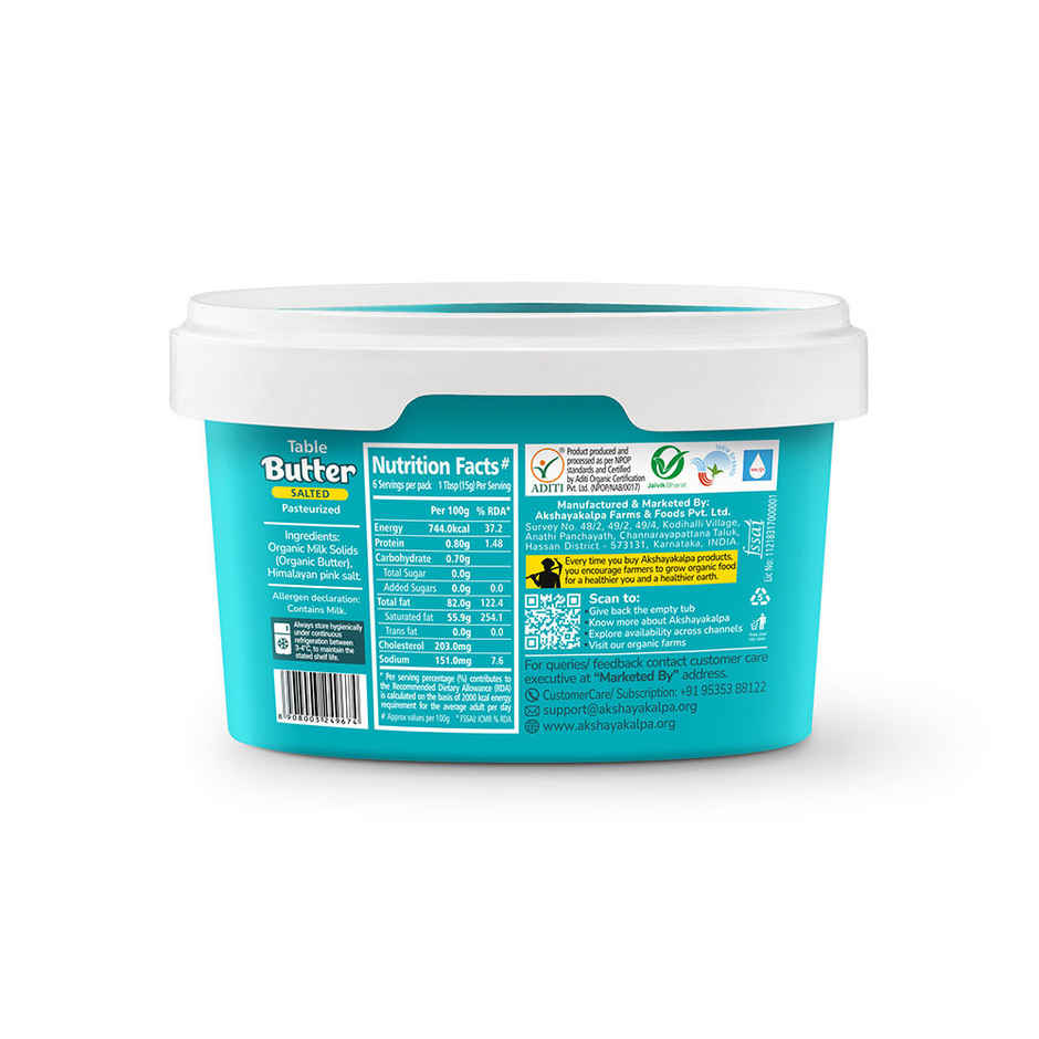 Akshayakalpa Organic Salted Table Butter