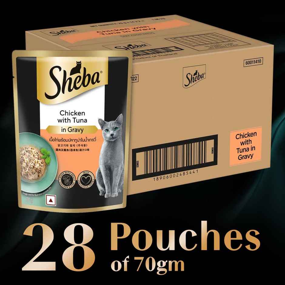 Sheba Fine Adult Chicken with Tuna in Gravy Wet Cat Food