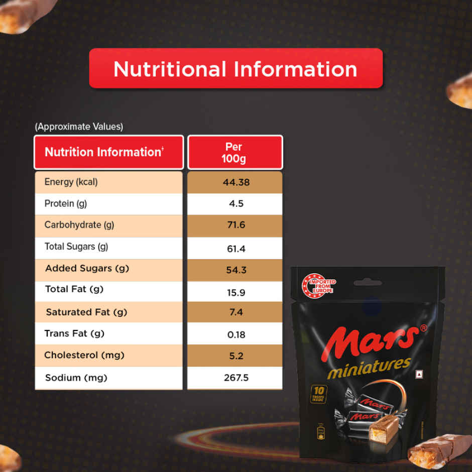 Bounty 100g, Twix Cookie 130g & Mars Caramel 180g Minis Chocolate Combo Pack