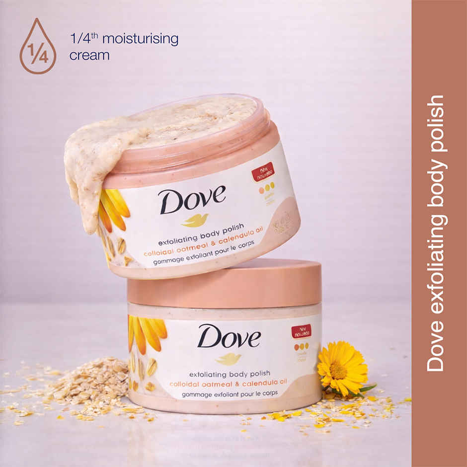 Dove Body Polish Scrub | with Oatmeal | For Sensitive Skin | Get Soft & Smooth Skin