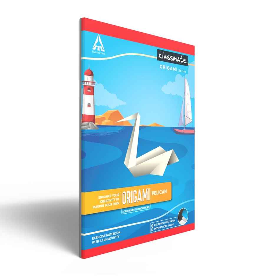Classmate Single Line Origami Notebook | 24 X 18 cm | Assorted Designs | 168 Pages