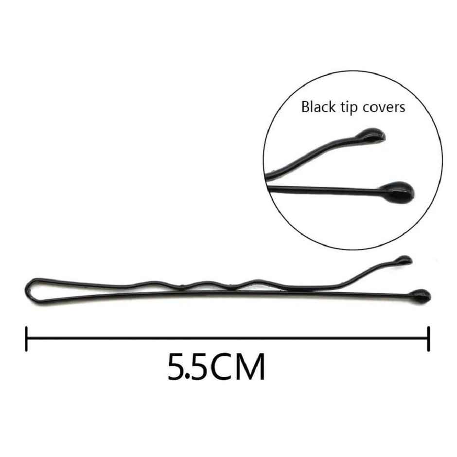 Beautiliss Professional Bobby Hair Pins for Side Bun, Small Thick Black Ball Tip Metal