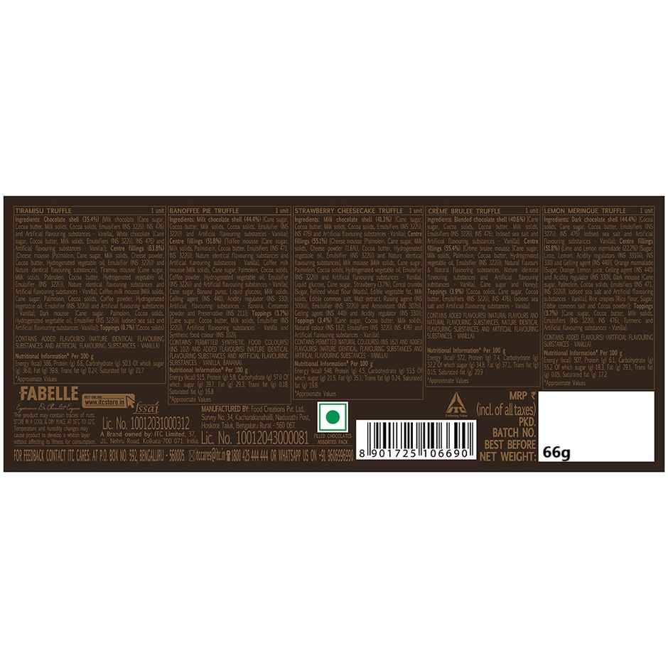 Fabelle Dessert Collection-5 Handcrafted Dessert Inspired Chocolate Truffles Combo