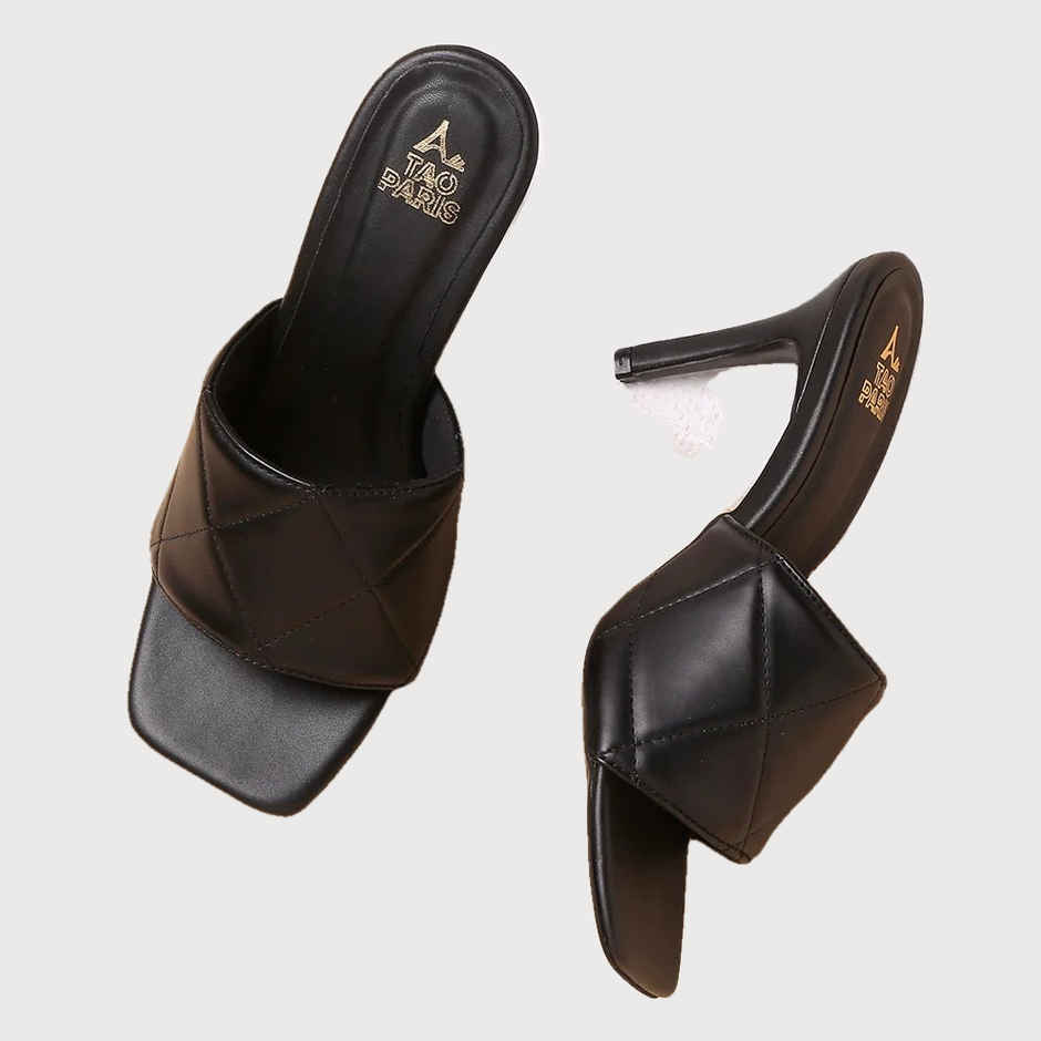 Tao Paris Women Black Slim Heeled Mules Women's Black | UK4