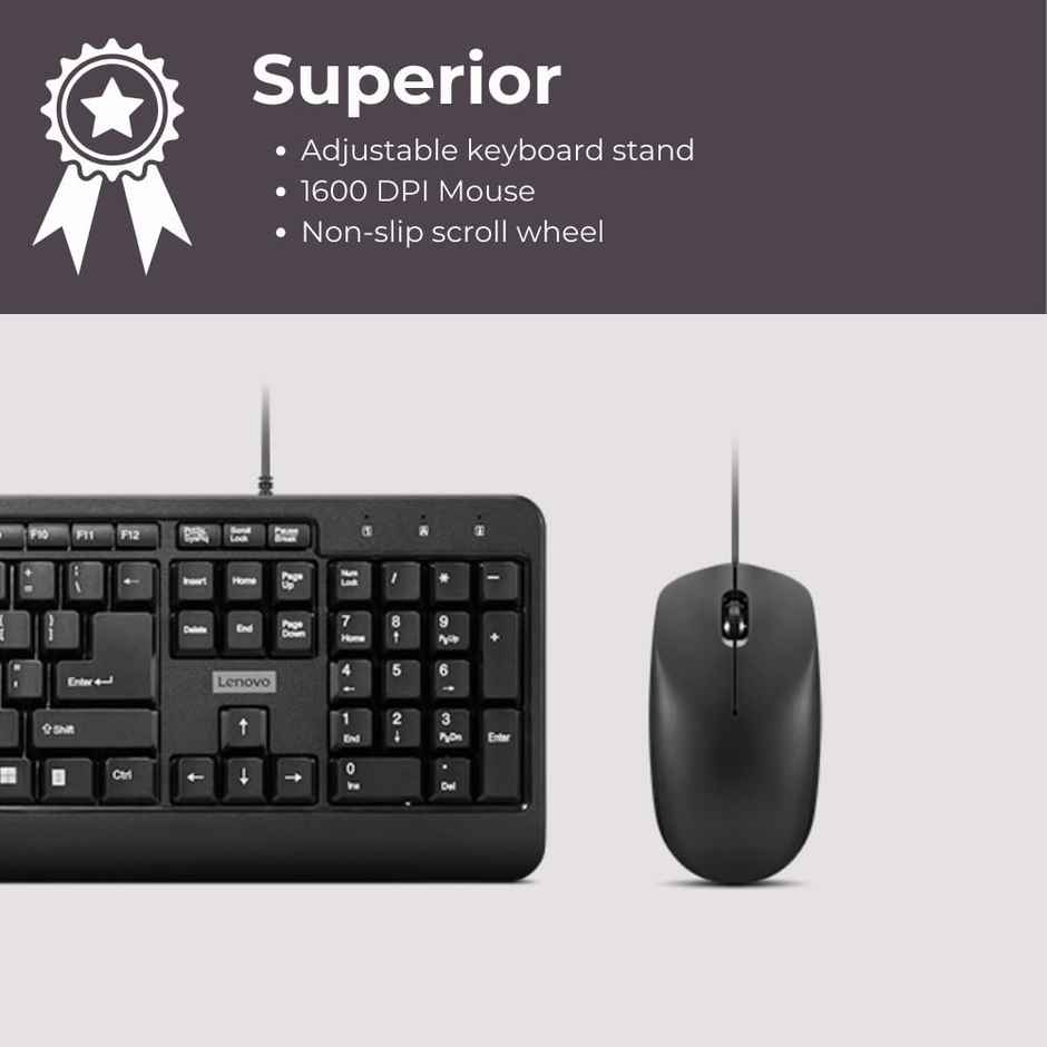 Lenovo 160 Wired Keyboard Mouse Combo