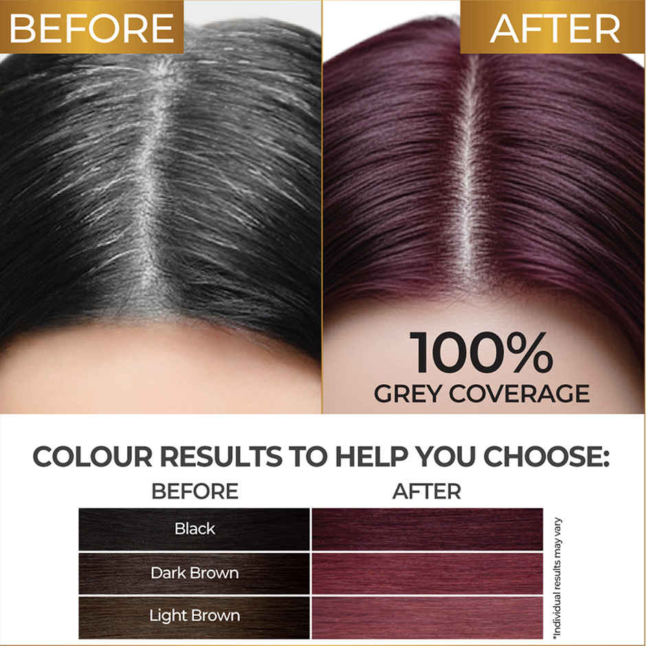 Streax Gel Hair Colour For Women, Burgundy 3.16 |100% Grey Coverage