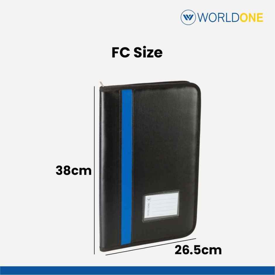 Worldone Leathrite Cover Display Book With 20 Inside Pocket With Name Card And Zipper Closure