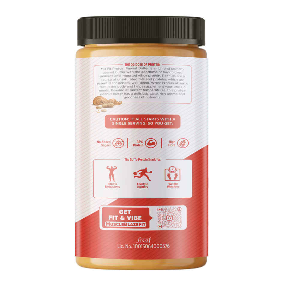 MuscleBlaze High Protein Natural Peanut Butter (Crunchy) Combo